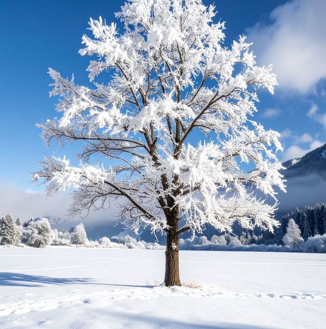 Verschneiter Baum